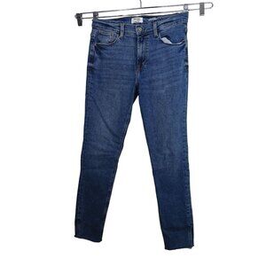 Kensie Jeans Vintage Luxe Kelsey High Rise Skinny Size 6 28 Raw Hem Denim